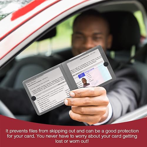 Miniatura 6 de 2 piezas esenciales para automóvil, guanteras de vehículos, soporte para registro de automóvil y seguro, accesorios para el interior del automóvil,