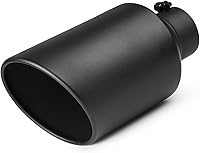 Vista 15 de A-KARCK Punta de Escape de 4 Pulgadas de Entrada, Universal Entrada de 4'' Salida de 6" 15" de Largo Acero Inoxidable Tubo de Escape Atornillable