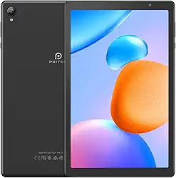 PRITOM Tablets de 10 polegadas, tablet Android 14 TAB10, Quad-Core, WiFi, 32 GB, 6000mAh, tela HD IPS, câmera dupla, Bluetooth (cinza)