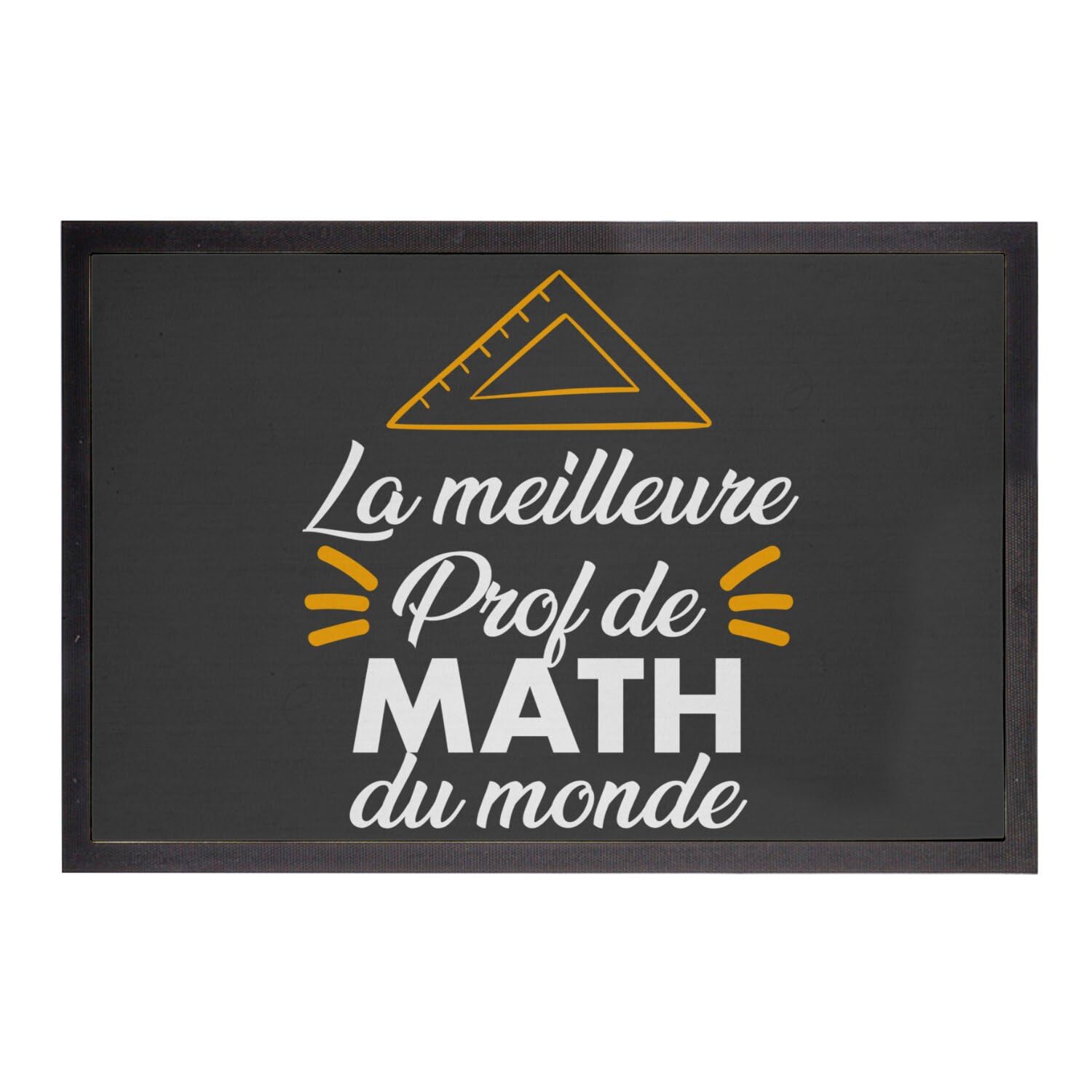 Paillasson Noir Cadeau Prof de Math 75x50 cm original pour fin d'année