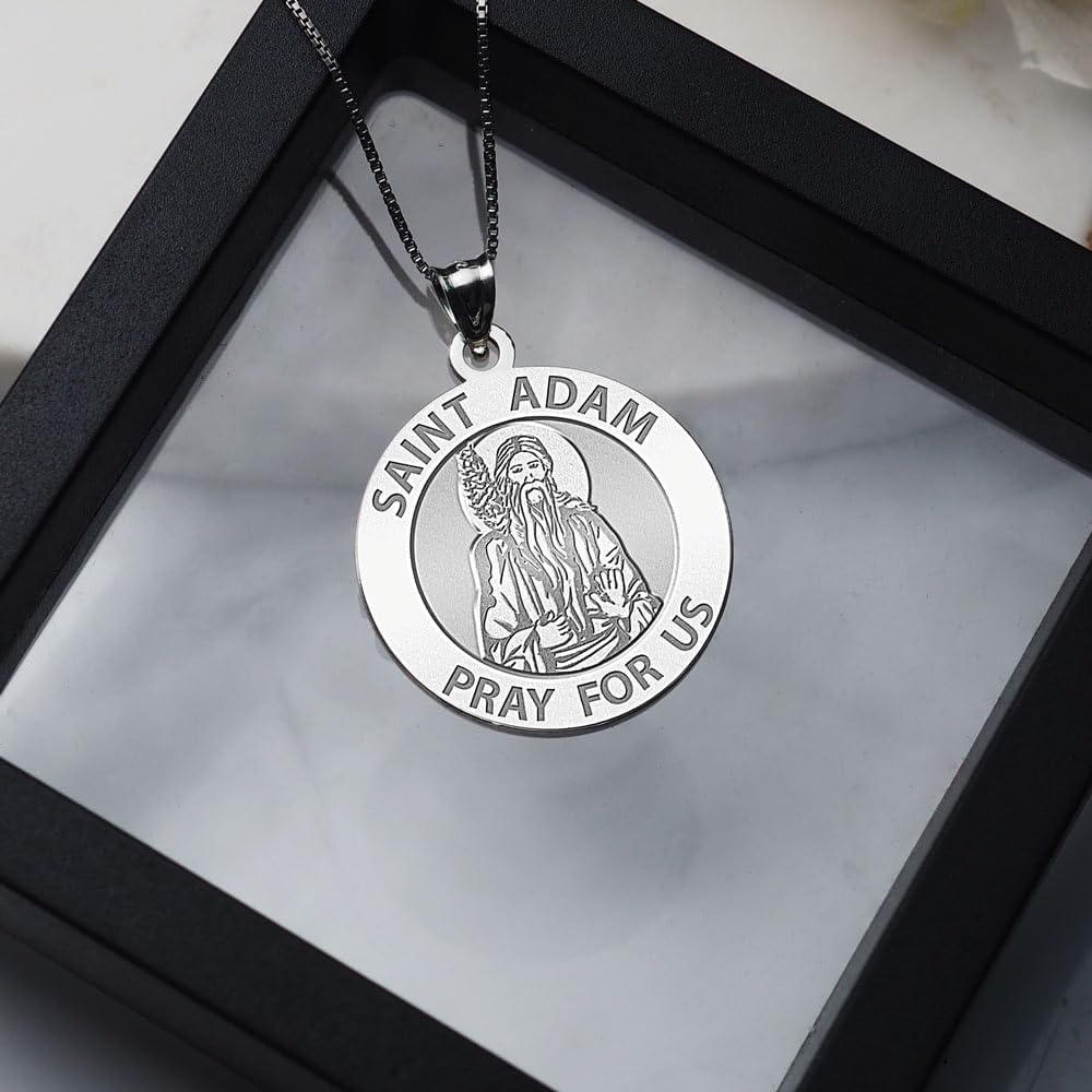 PicturesOnGold.com Saint Adam Round Religious Medal - - 3/4 Inch Size of a Nickel -Sterling Silver - Image 7