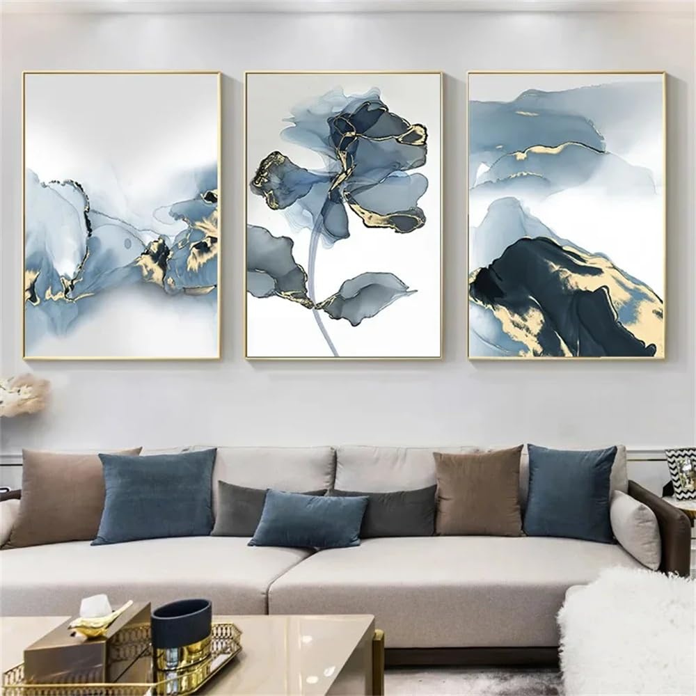 WUHBCZ Canvas Paints-Abstract Landscape Aesthetic Wall Art Marble Canvas Modern Simple Painting Poster and Print Home Living Room Kitchen Office Decoration-60 * 80cm/3PCS (No Frame)