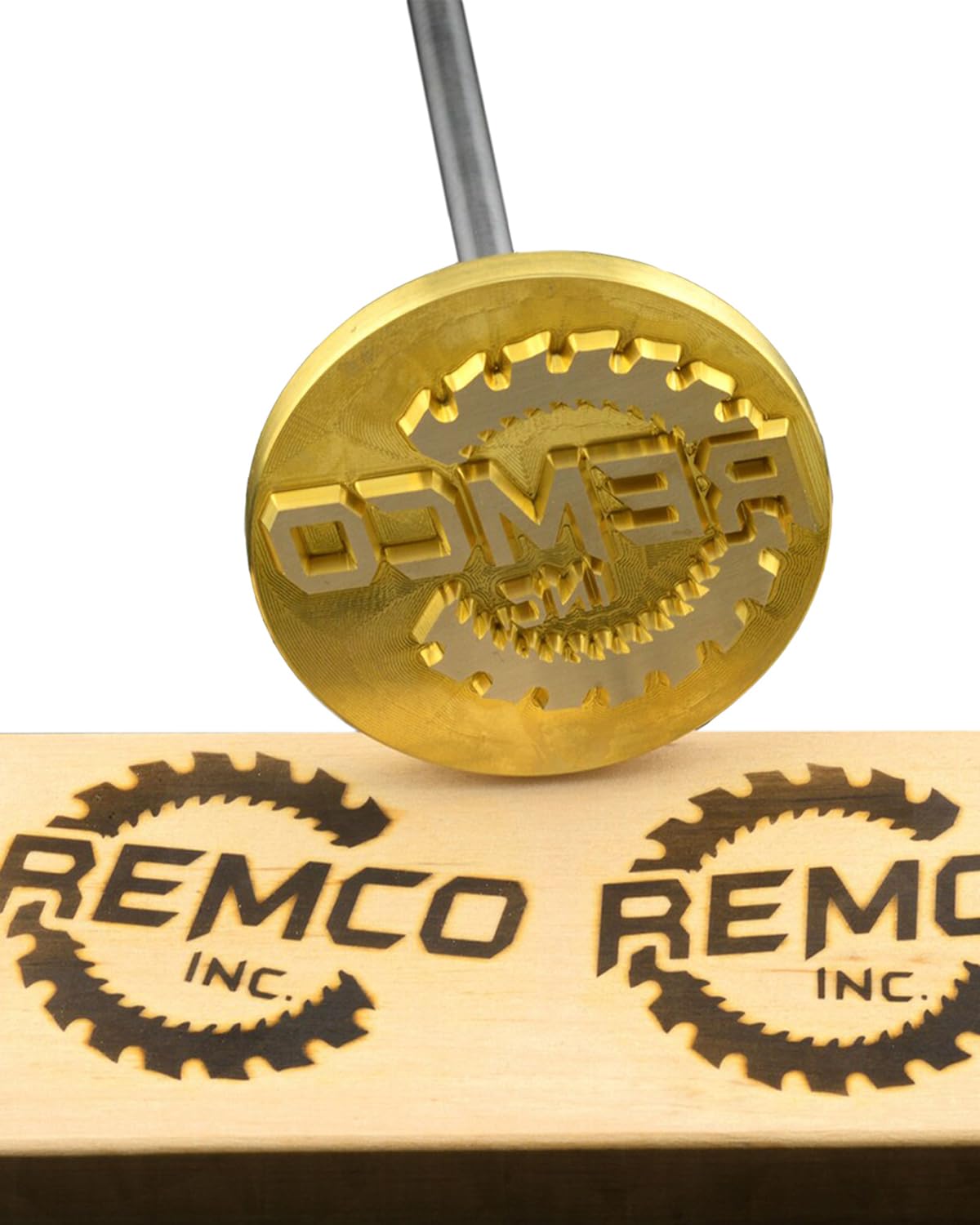 Branding Iron - Timbro in ferro con logo personalizzato, in legno, per barbecue, con manico incluso, 6,3 x 6,3 cm