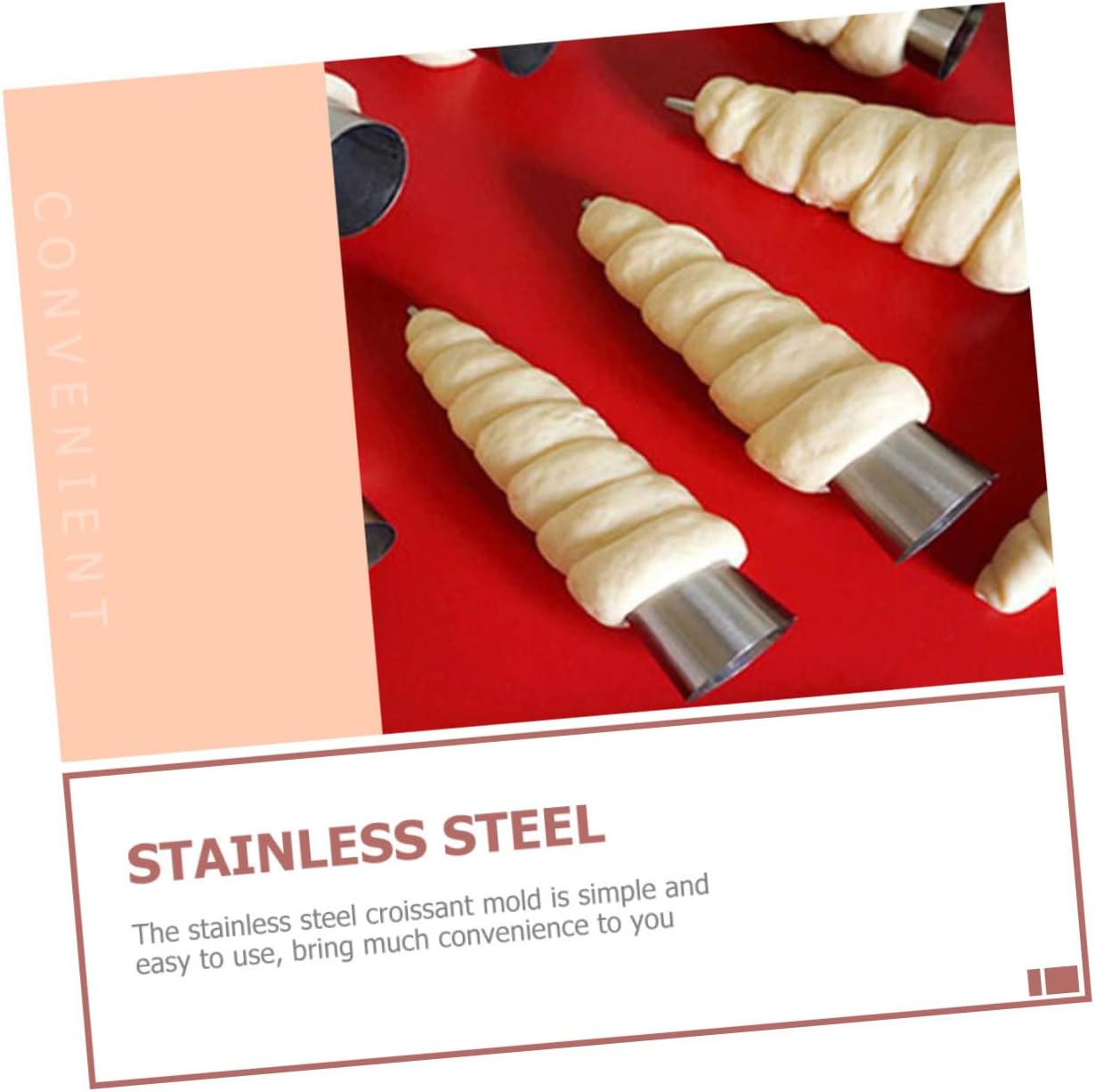 Quality Croissant Baking Molds Set of 10 Stainless Steel Ideal for Rolling Pastry