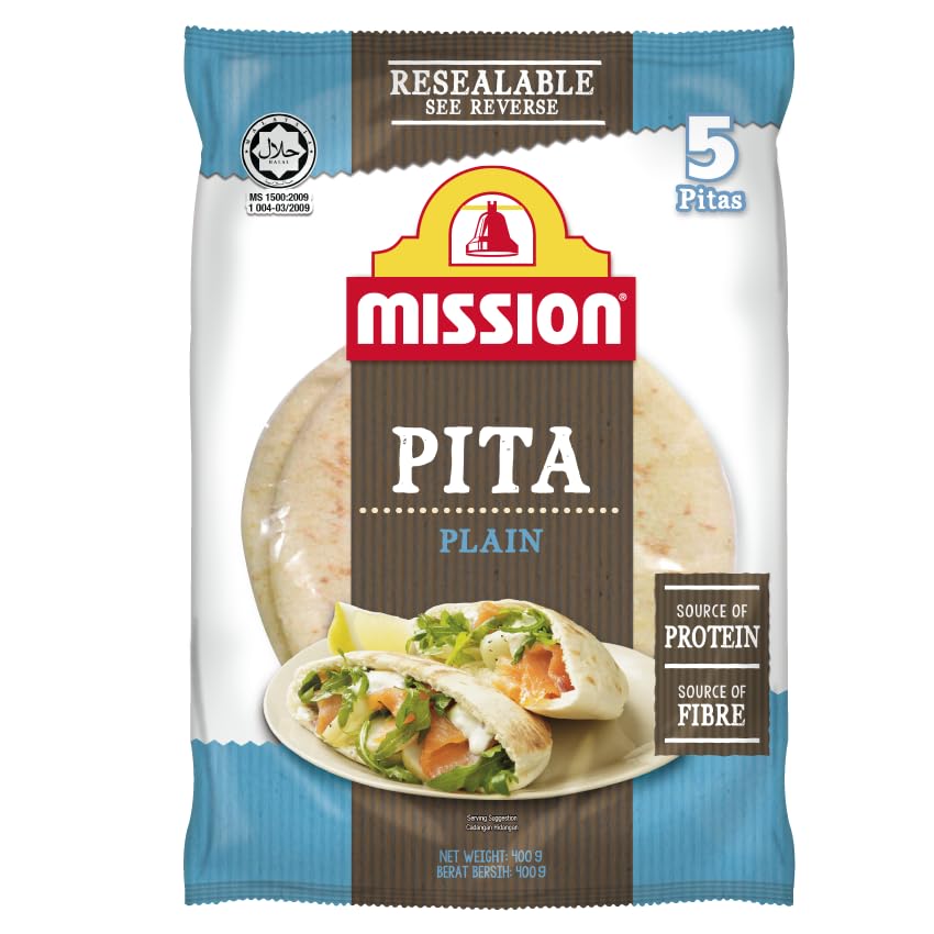Mission Pita Bread Plain 5ct 400 g