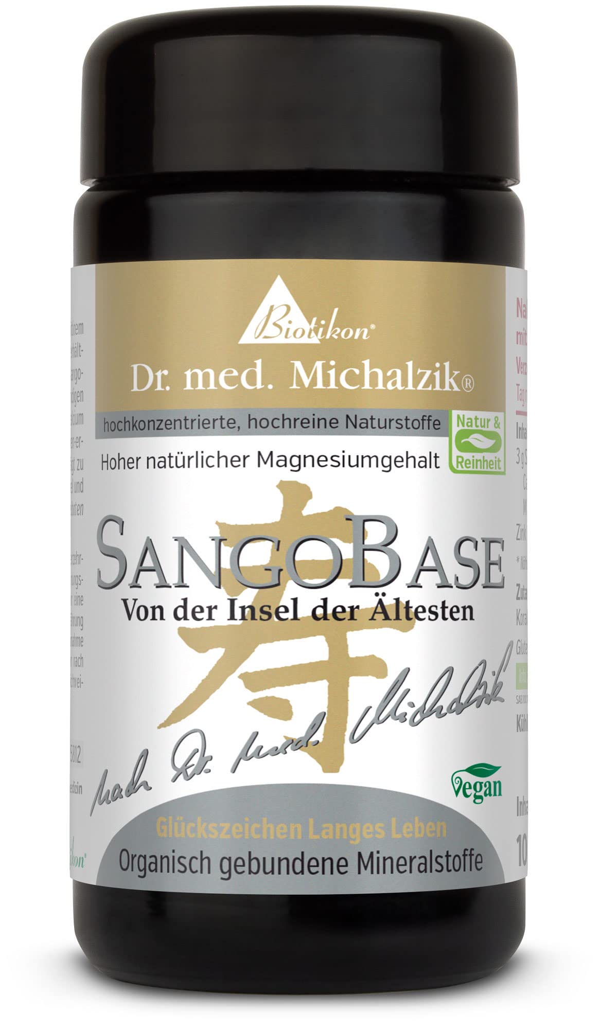 SangoBase Pulver nach Dr. Michalzik, 3 g Sango-Korallen-Pulver, 100 g | Mit Sango-Korallen-Pulver, Calcium, Magnesium und Zink • eigene deutsche Produktion • ohne Zusätze