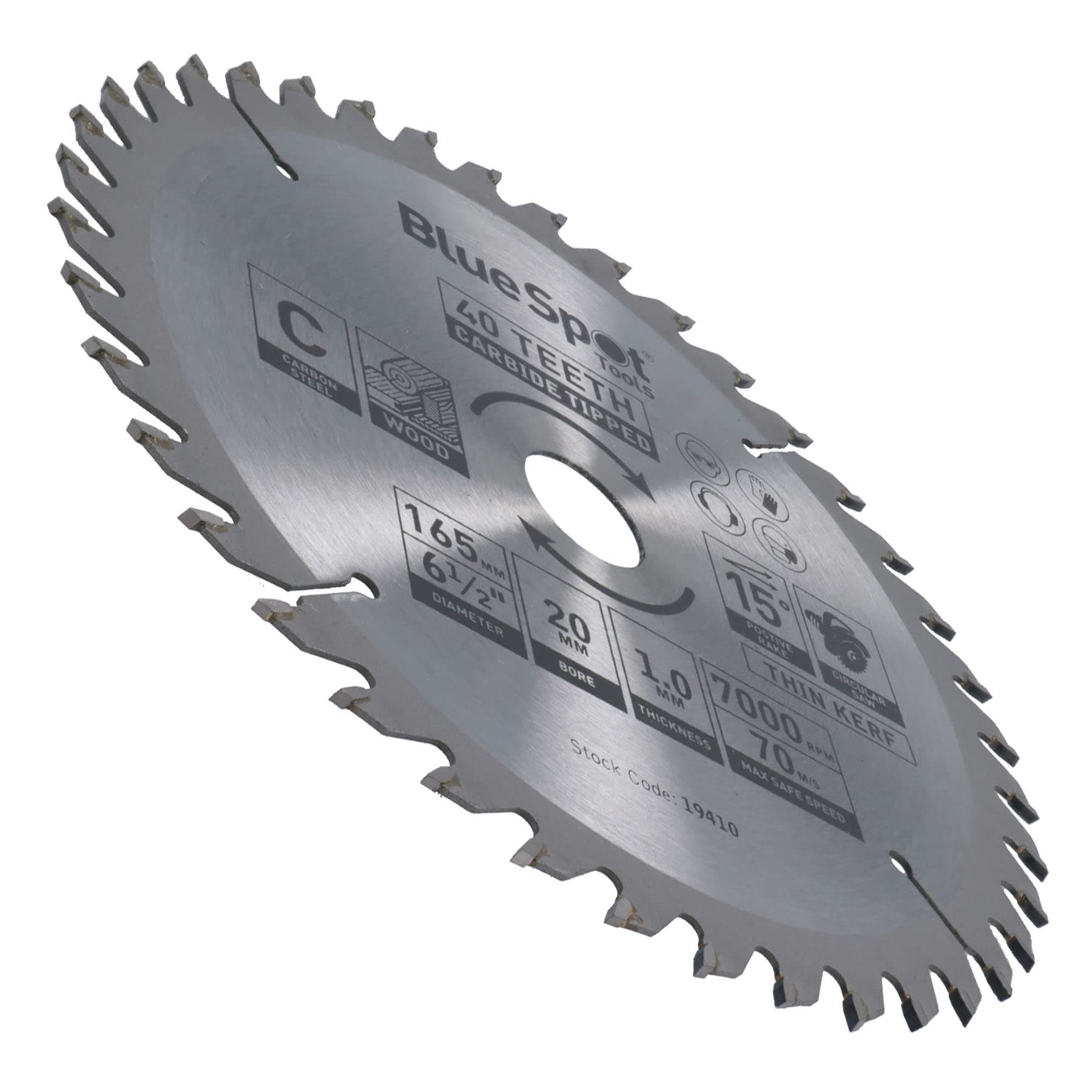Hoja de sierra circular de 165 mm x 16/20 mm, 40 dientes, disco de corte TCT, madera, 10 unidades