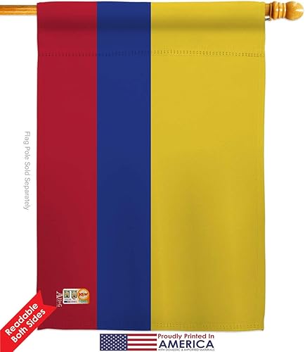 Miniatura 2 de Americana Home & Garden HG140055 Banderas de Colombia de la Nacionalidad Mundial Impresiones Decorativas Casa Vertical 28" X 40" 13" 18.5" Doble