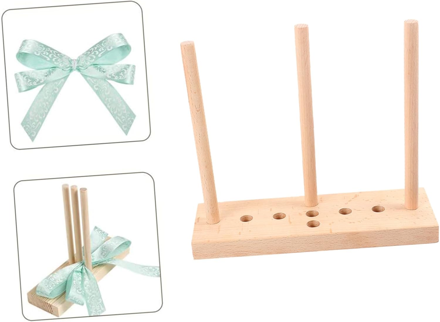 BATHVEVE Practical Bow Maker Tool for Holiday Wreaths Wooden Ribbon Maker for Creative Bowknot Making for Party Decorations and Crafting