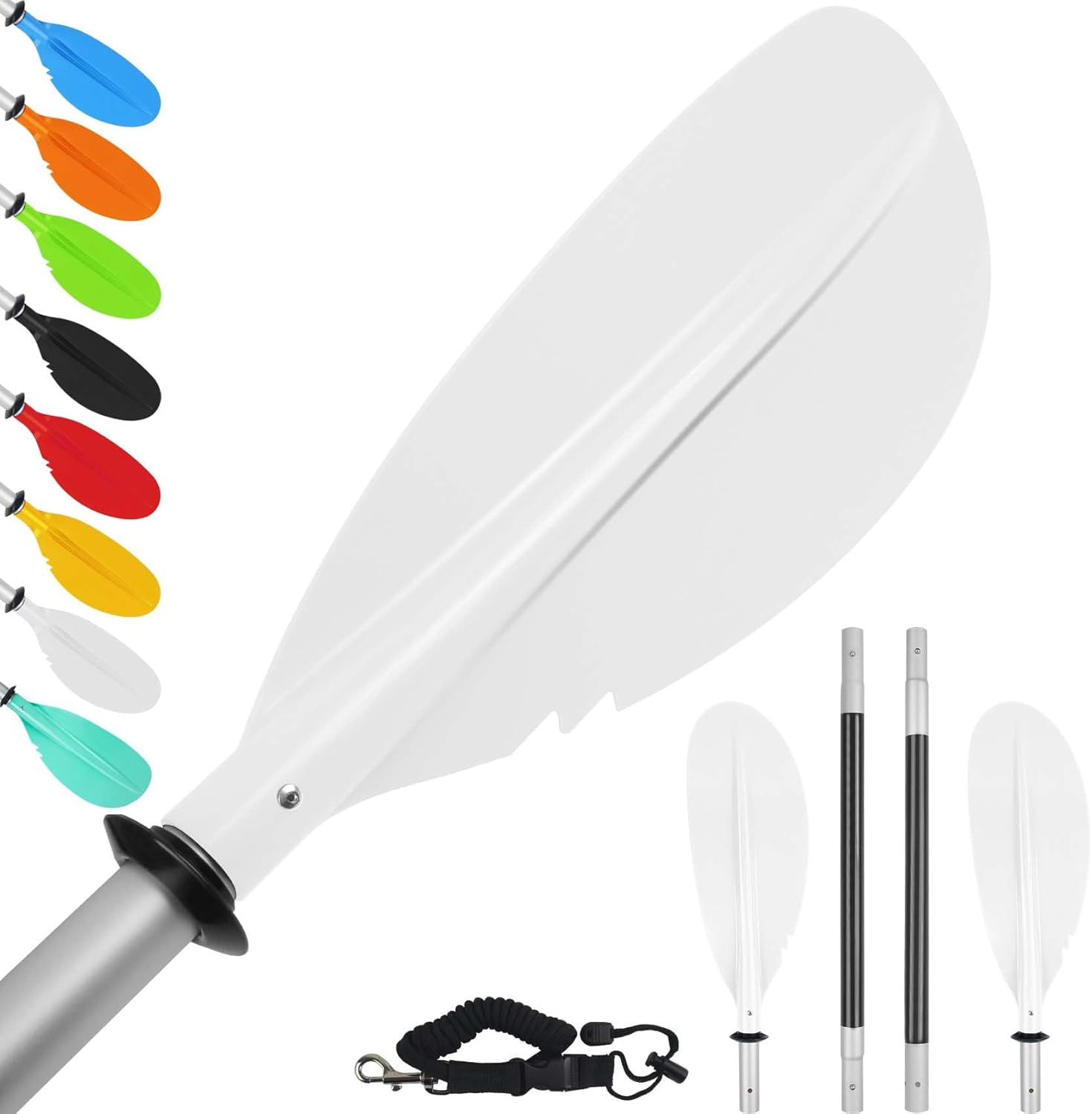 Kayak Paddle,88in 4 Pieces Boat Oars Kayak Paddles,Heavy Duty Aluminum Alloy Shaft Float Lightweight Detachable Adjustable Fishing Kayak Paddle for Adults with Paddle Leash(8 Color ,1Pack,2Pack) Kayak Paddle,88in 4 Pieces Boat Oars Kayak Paddles,Heavy Duty Aluminum Alloy Shaft Float Lightweight Detachable Adjustable Fishing Kayak Paddle for Adults with Paddle Leash(8 Color ,1Pack,2Pack)
