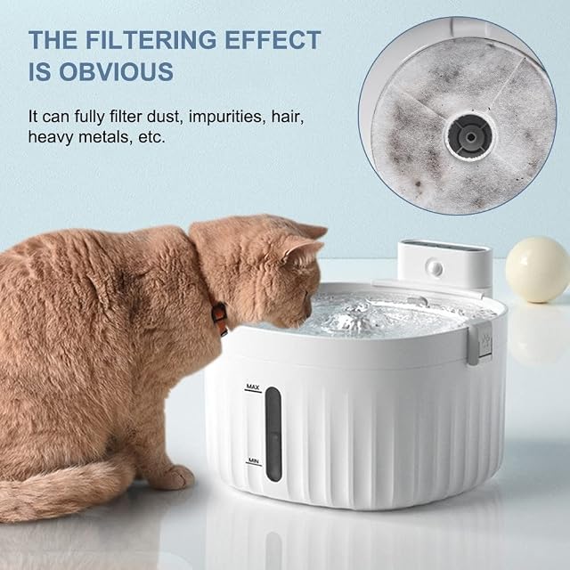 Foto 5 de 8 de DONGKER Filtro de agua para fuente de agua para gatos, 2 unidades, 150 mm de diámetro