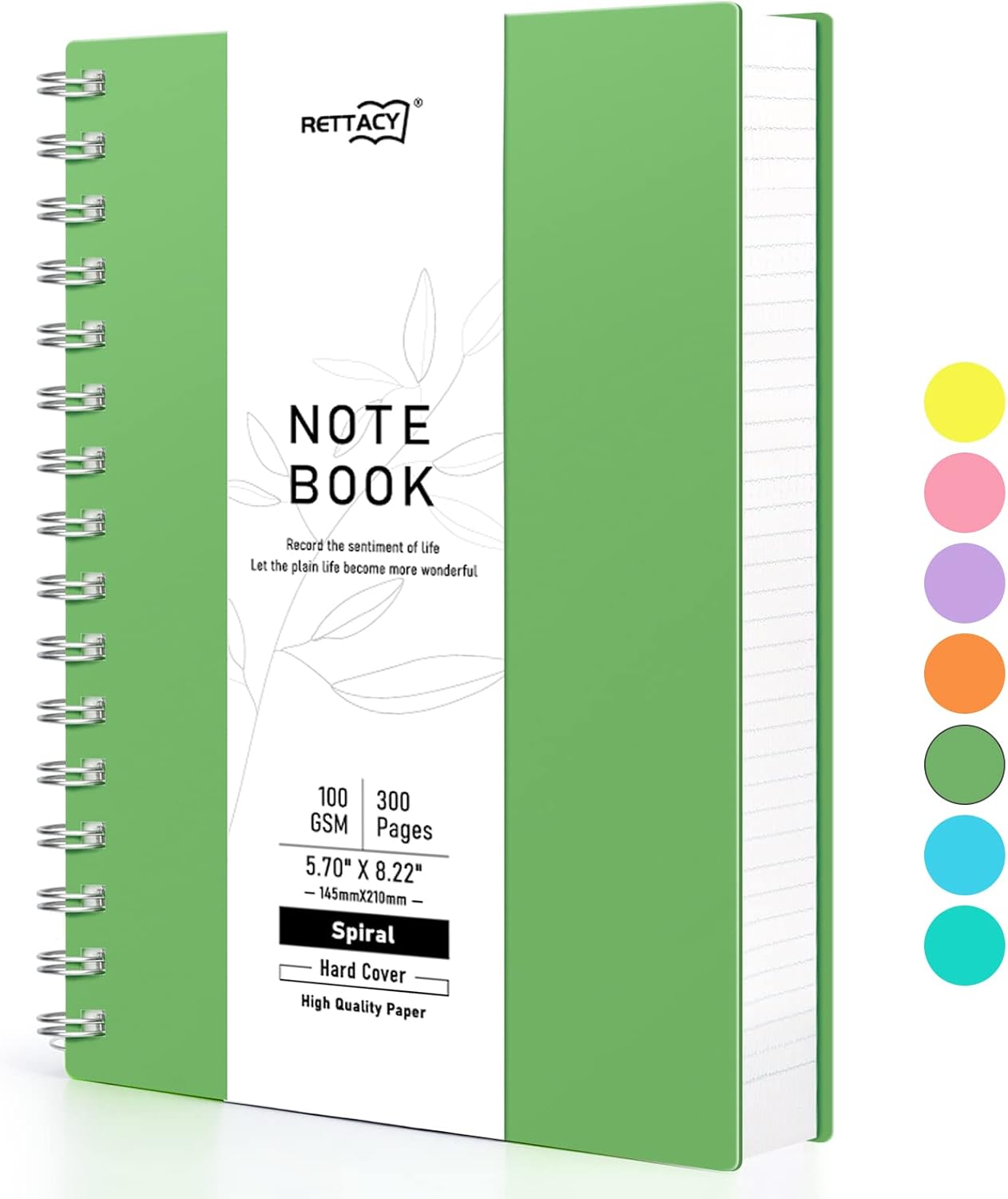 RETTACY Spiral College Ruled Notebook 300 Pages,Small Notebooks for Work with 5.7"x