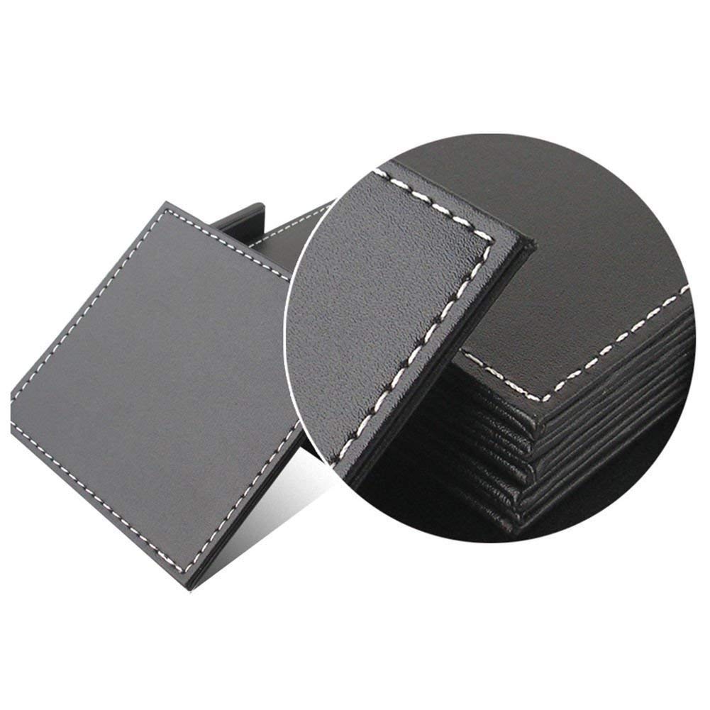 KINGFOM Juego de 6 Posavasos de Piel Negro
