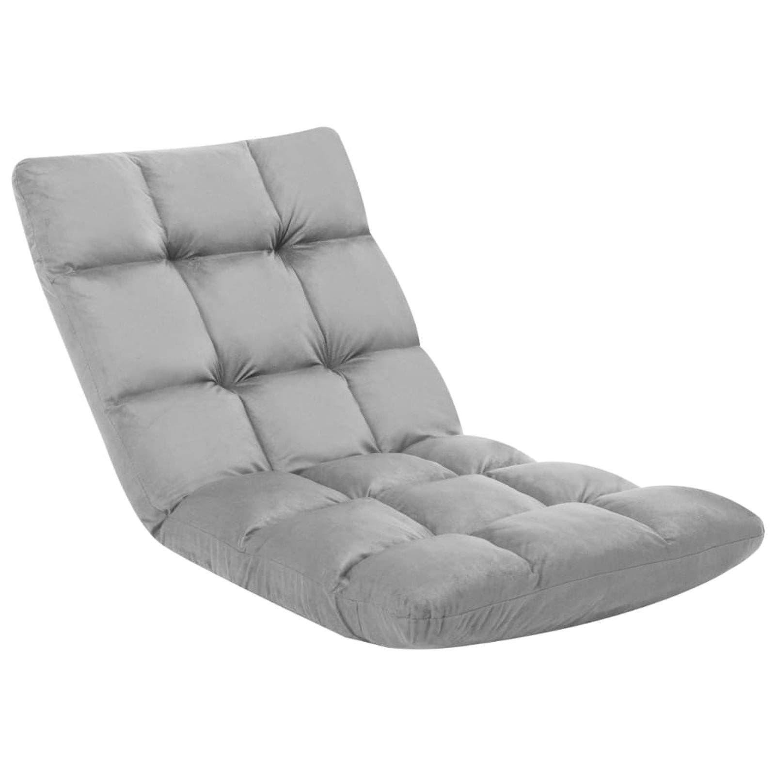 ShGaxin Chaise longue de sol pliable, chaises longues de jardin, chaises longues extérieures, hamacs et chaises longues plage, hamac terrasse, chaises de terrasse, microfibre grise