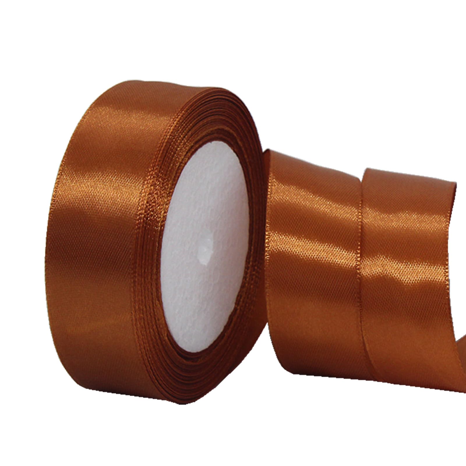 40mm Brown Ribbon for Gift Wrapping 22M,Single-Sided Satin Ribbon Christmas Ribbion Gift Wrapping