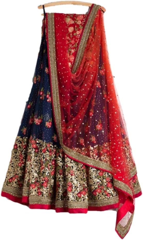 Embroidered Work Indian Bollywood Designer Lehenga Choli Ethnic Look Women Semi-Stitched Lehenga Choli A336 Green