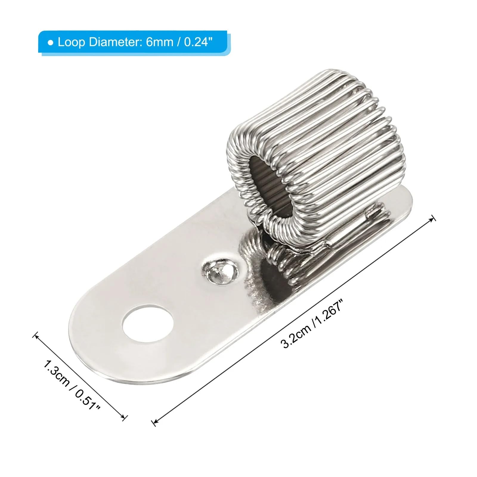 Clip de bolígrafo para cuaderno, clip de resorte, soporte de metal para lápices, orificio de un solo agujero, lazo elástico, suministros de escritura portátiles (32 piezas)