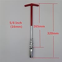 Vista 5 de Llave de bujía de 5/8 pulgadas (16 mm), mango largo extendido, llave universal de enchufe de bujía con mango en T, removedor e instalador de enchufe