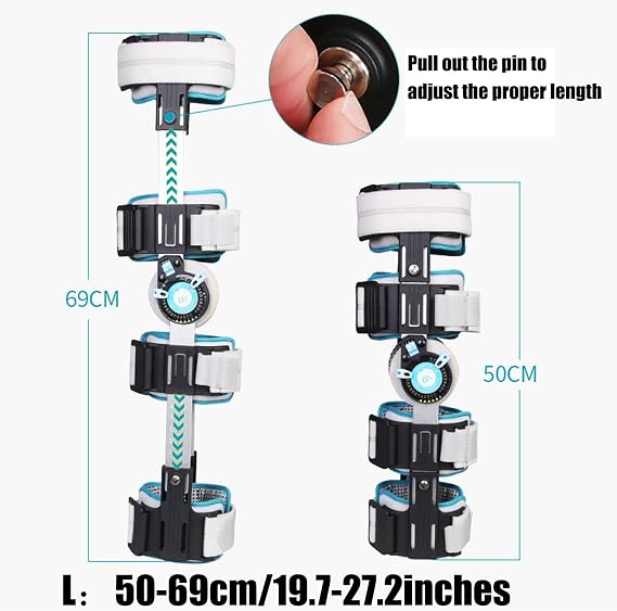 Adjustable Knee Brace Support Adjustable Knee Brace for Men Women Hinged ROM Knee Brace Support Stabilizer Extremity Immobilization Bracket One-Click Lock Left Right Leg