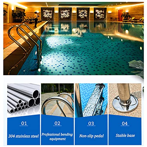Barandal de piscina de acero inoxidable con dos peldaños miniatura 6