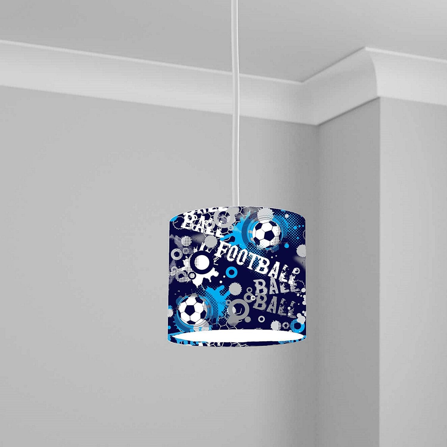 Blue Soccer Football Theme Ceiling Lampshade Lightshade for Nursery - Multiple Sizes