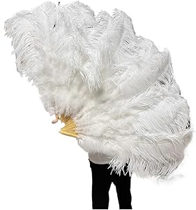 🔥 99% OFF! FREEBIE: Large White Feather Fan 130 cm/100 cm, Fluffy, 13 Bones, for Carnival, Dance, Stage Performances and DIY Crafts (12 White,…