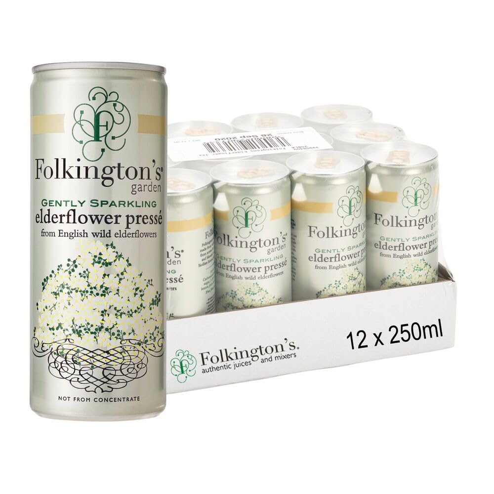 Folkington's - Pressé con fiori di sambuco, 100% naturale, 250 ml, 12 pezzi