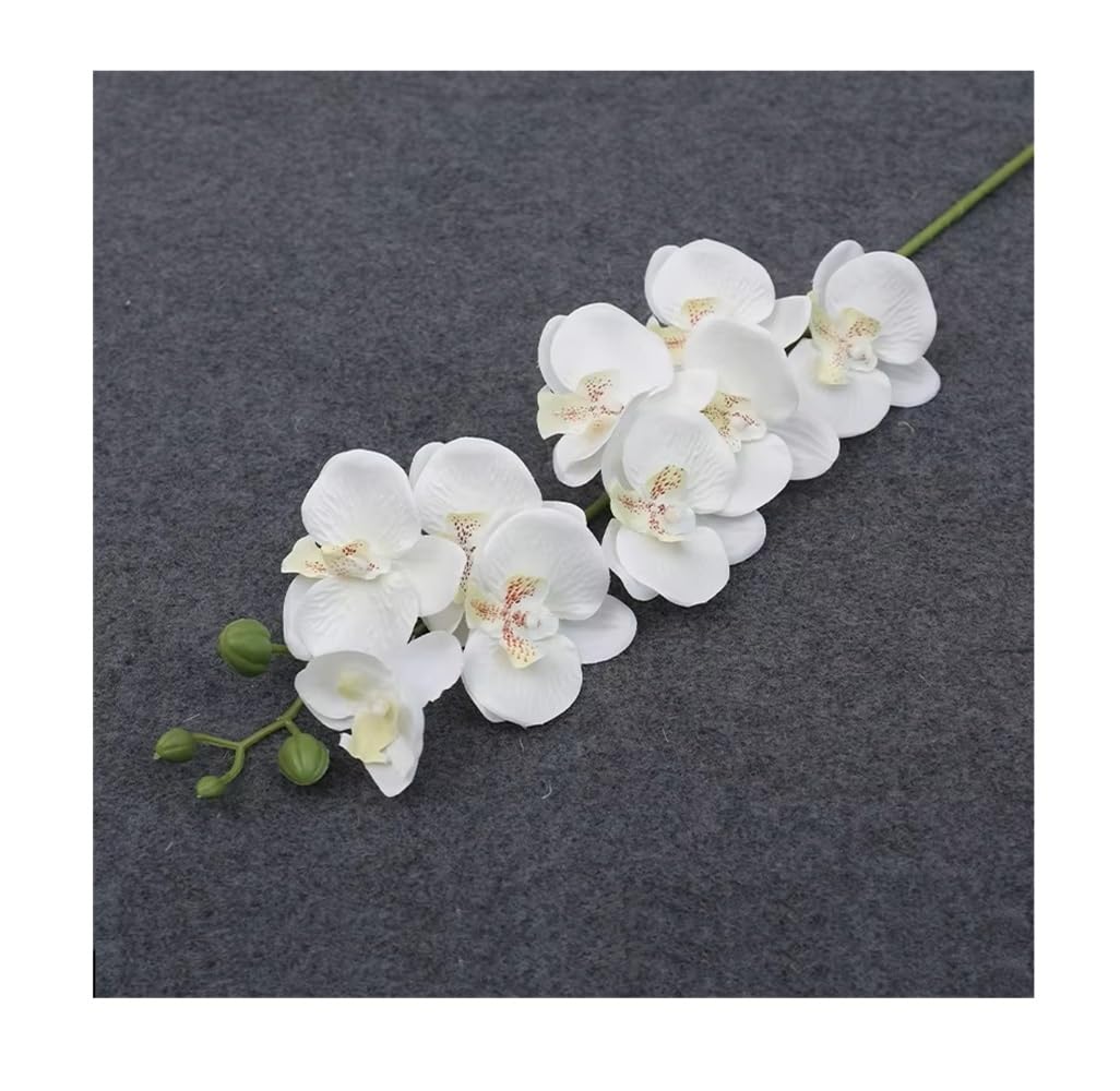 SPHINX Artificial Orchid Stick 9 Flower Heads–69 cm Phalaenopsis Faux Flower for Home Decor,Table Centerpiece,Wedding,Hamper,Trousseau,Gift Inserts,Realistic Floral Decoration- (1, White)-image-20
