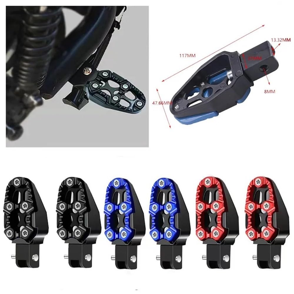Pedane Piede Pedali universali in lega di alluminio con angolazione regolabile per poggiapiedi per moto, scooter, ATV
