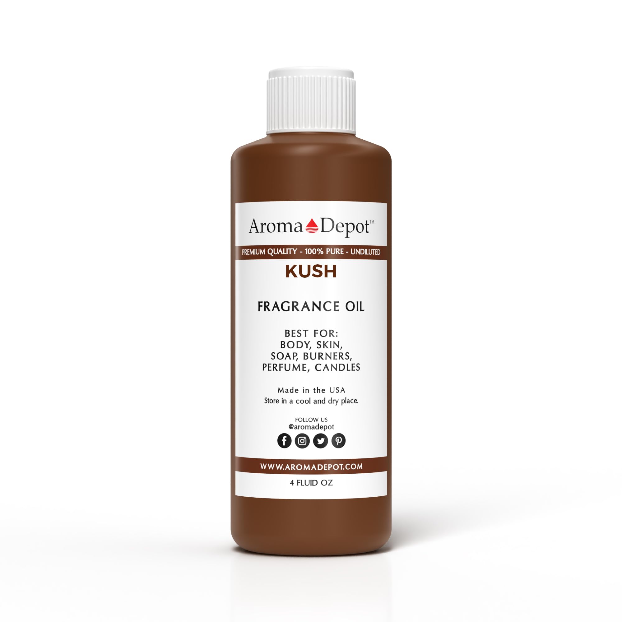 Aroma Depot Kush 4 oz. Fragrance Oil I Perfume I Skin Oil I Scented Oil. DIY Projects Such as Candles, Bath Bombs, Body Butters, Creams &amp; Lotions. Few Drops in The Diffuser, Burners, or Warmers.