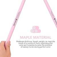Vista 4 de 2 pares de baquetas 5A con punta de nailon, palillos de madera de arce, palillos de tambor suaves para niños y adultos