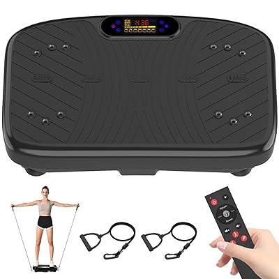 Vibration Plate Exercise Machine, Vibrating Plate Platform for Lymphatic Drainage with 200 Adjustable Speeds, Power Vibration Plate for Weight Loss & Fitness, Supports Max Weight 450 Lbs