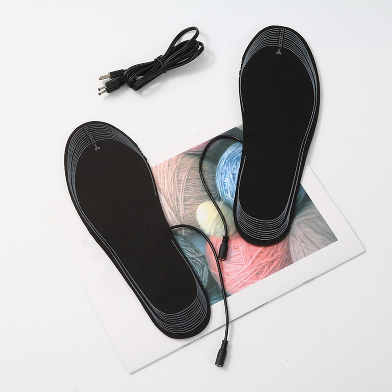 USB Heated Insoles Electric Shoe Warmers Cuttable EVA Foot Heating Pads for Winter Boots Rechargeable via USB Cable Thermal Insoles for Outdoor Ski Hiking Cycling-image-47