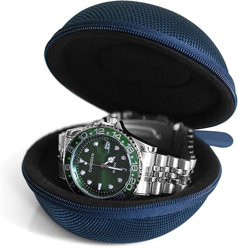 Caja de viaje para relojes Besforu para hombres y mujeres, caja de almacenamiento portátil y organizador para un solo reloj, para relojes de pulsera