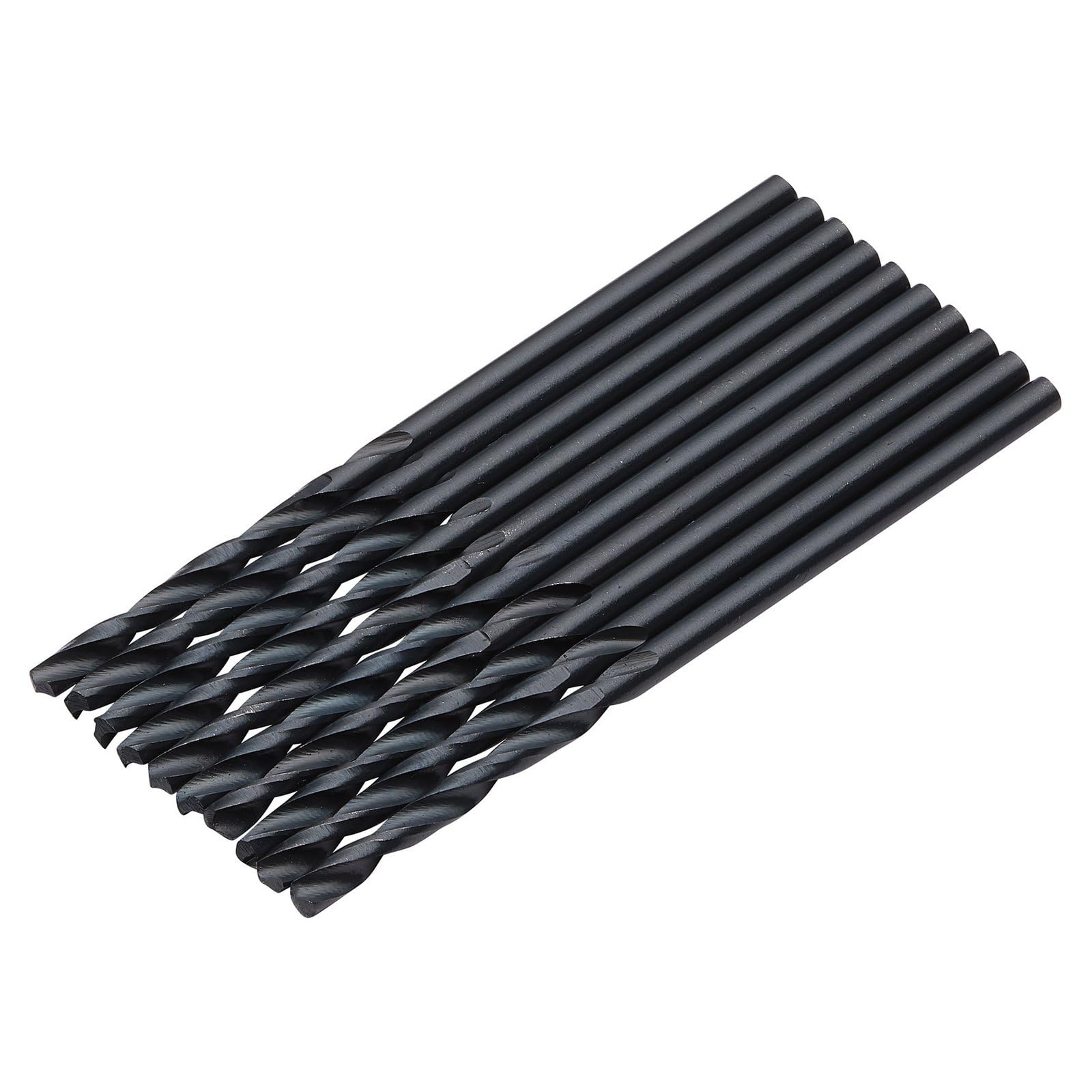 Draper 10pcs Black HSS Drill Bit, 1.5mm x 43mm - 08812 - for Metal Wood and Plastic, 1.5 x 43mm