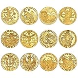 Stakee 12pcs Gedenkmünzen Zwölf Konstellationen Sammlung Münzen Golden Plattiert Gedenkmünzen Kunstsammlung Münzen