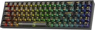 Redragon K628 PRO SE 75% 3-Mode Wireless RGB Gaming Keyboard, 78 Keys Full-Transparent Hot-Swap Compact Mechanical Keyboard w/Upgraded Socket, Dedicated Arrow Keys & Numpad, Translucent Custom Switch