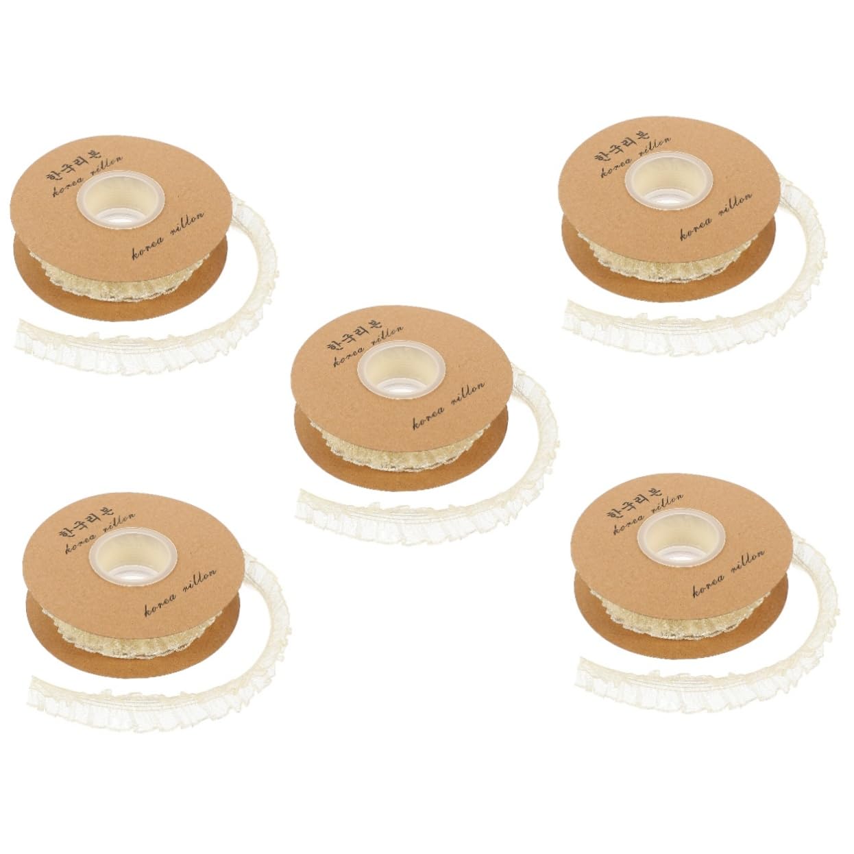 STOBOK 5rollos Cinta De Encaje Elástica De Metros Para Manualidades y Decoración De Ropa Para y Adornos Vestidos Faldas y Flores