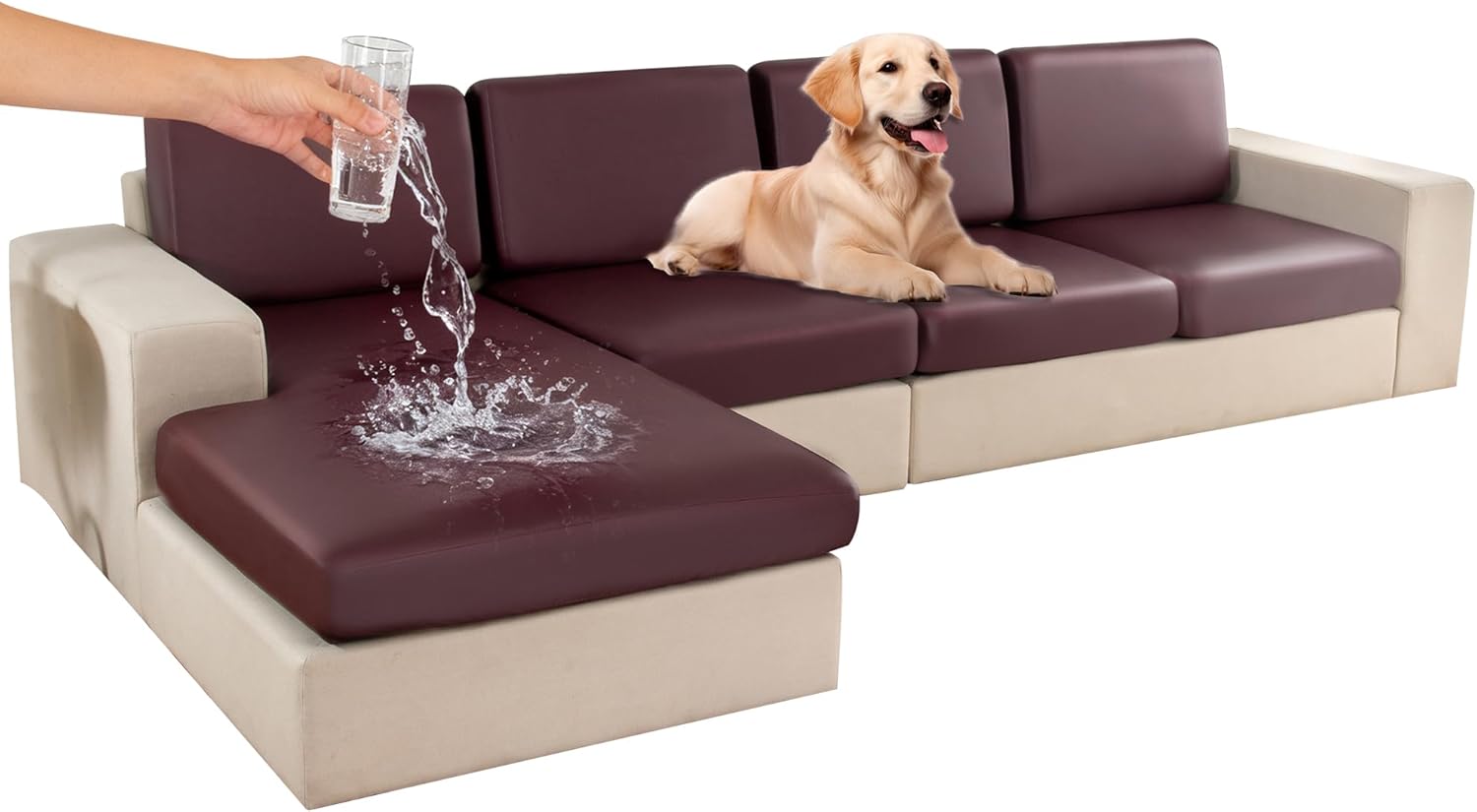 Waterproof Couch Covers, Couch Cover with Chaise for Sectional Sofa,L Shape Sofa
