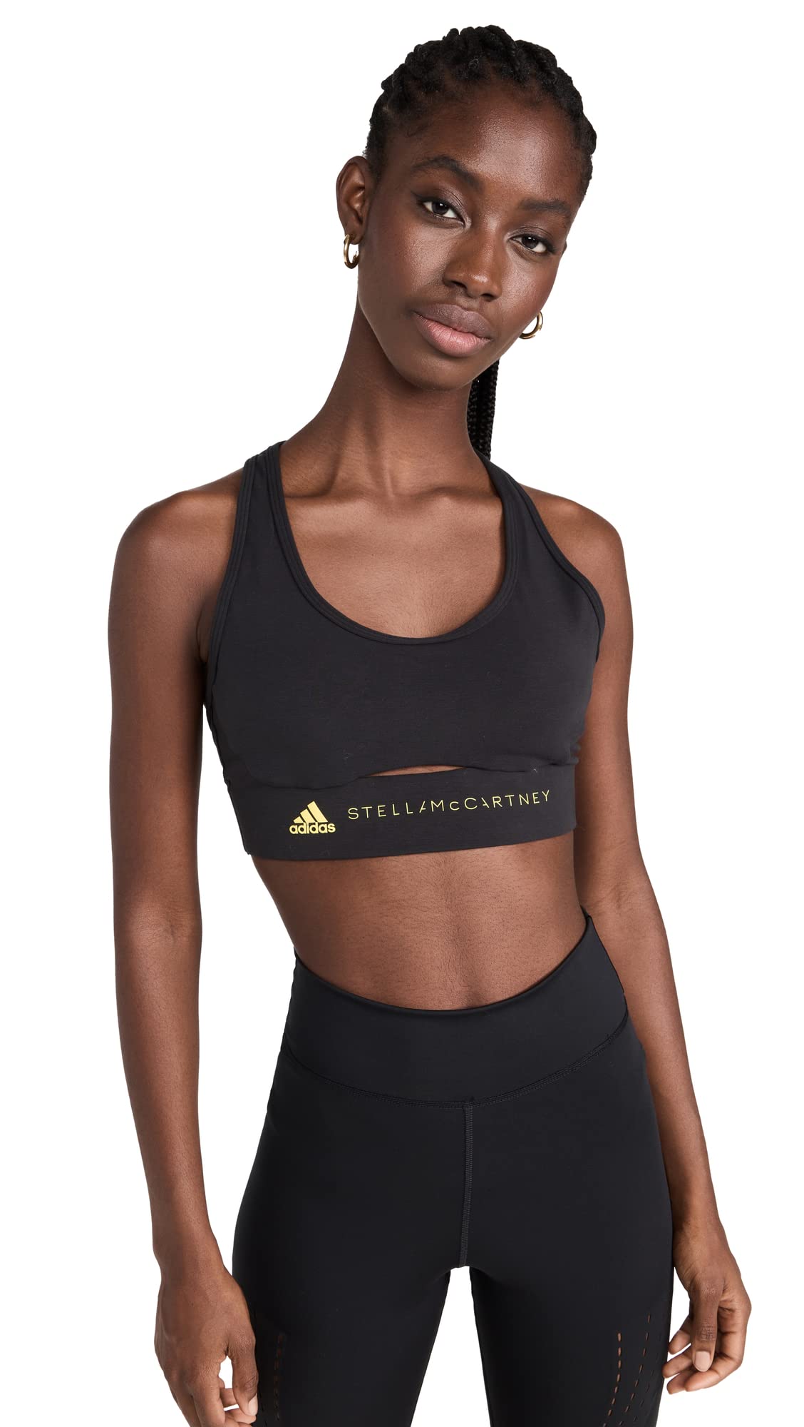 Stella McCartneyadidas Truestrength Yoga Medium Support Sports Bra HG6846 Black XS