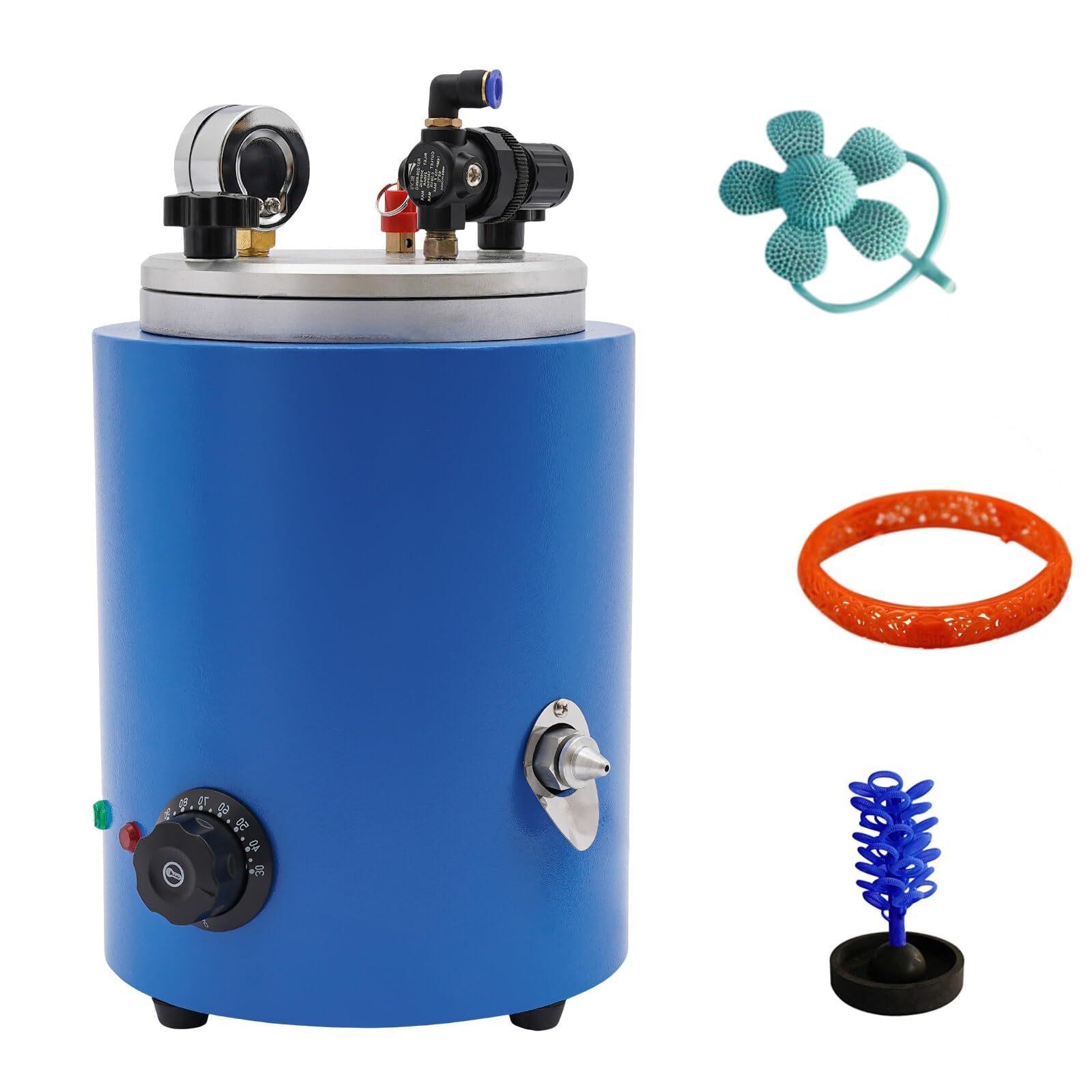 Máquina inyectora de cera de 350 W para joyería, máquina de moldeo de barril redondo de inyección de plástico, máquina de fusión de fundición de cera de 30-110 °C/30.0-110.0 °C
