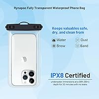 Vista 4 de Bolsa de teléfono impermeable - Funda para celular de 8.5 pulgadas a prueba de agua para viajes a la playa, artículos imprescindibles, soporte