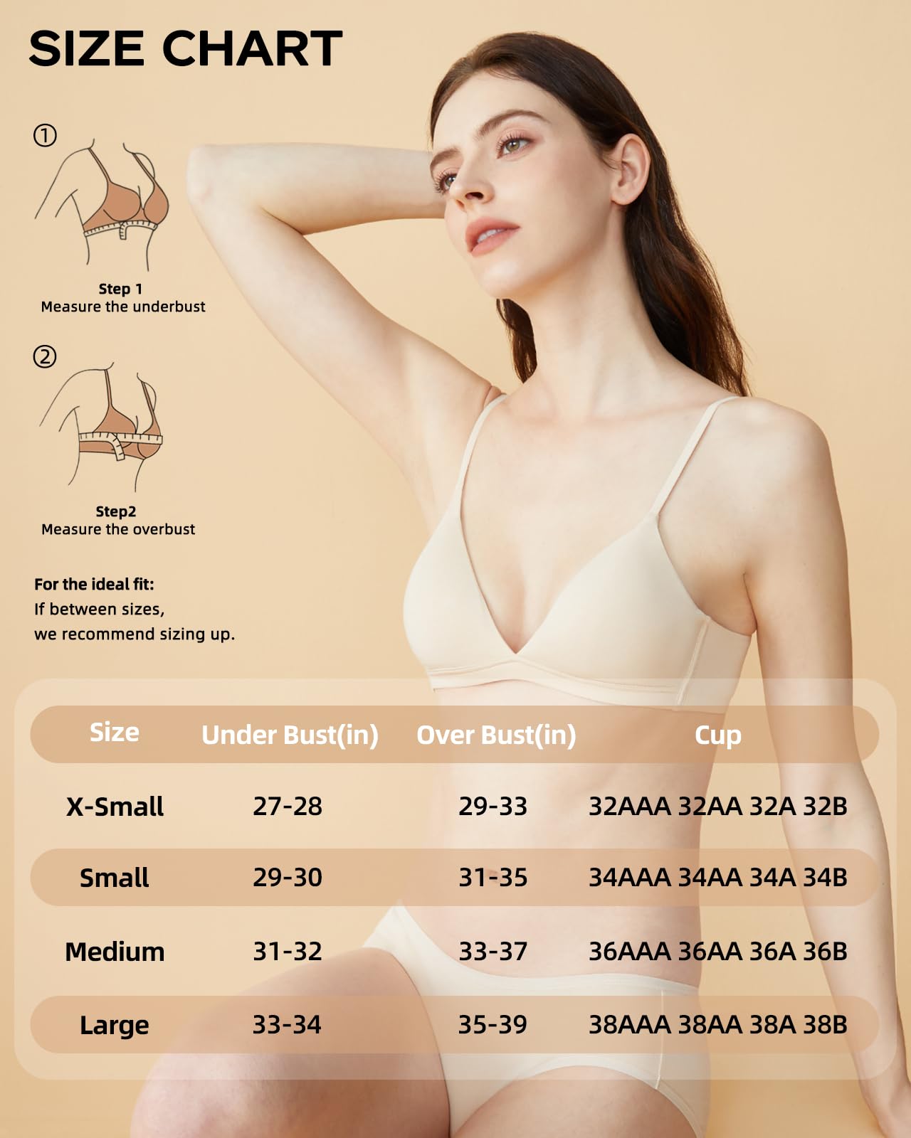 Sujetadores de algodón orgánico para mujer, sin varillas, ligeramente acolchado, triangular