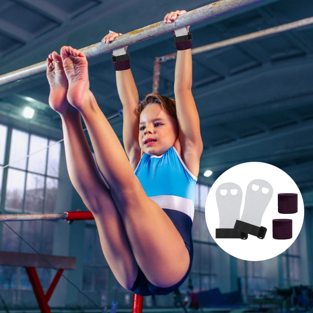 2pcs Manopole da Ginnastica Paracalli Ginnastica Artistica Bambina con 4 Polsino Sportivo Impugnature da Ginnastica Protezioni Polsini da Ginnastica Guanti Manopole Paracalli per Sollevamento