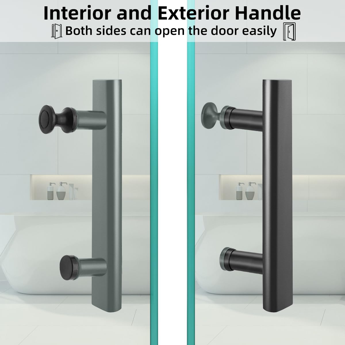 Maniglia Per Porta Doccia In Acciaio Inox Regolabile - Lunghezza 80 Cm, Per Vetro, Bagno, Ufficio