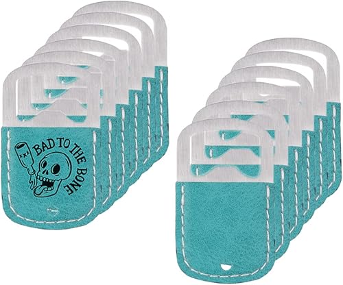 imprintfavor Abrebotellas plano de acero inoxidable, paquete de 12 unidades de 2 pulgadas, resistente abridor de botellas de barman sellado de goma,