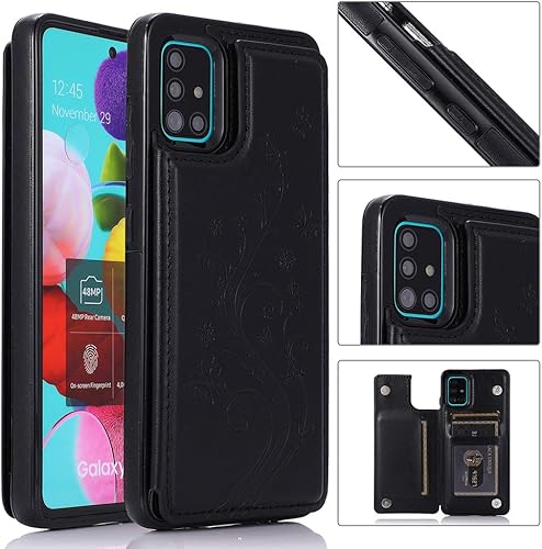 Miniatura 2 de Funda de teléfono para Samsung Galaxy A51 4G con protector de pantalla de vidrio templado y tarjetero con soporte para tarjetero, accesorios de