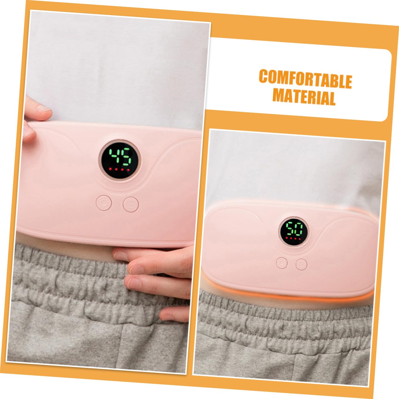 SHERCHPRY 1 Juego cinturón de palacio cálido de calambres menstruales masajeador de calambres menstruales masajeador de calambres para el período AbS rosa