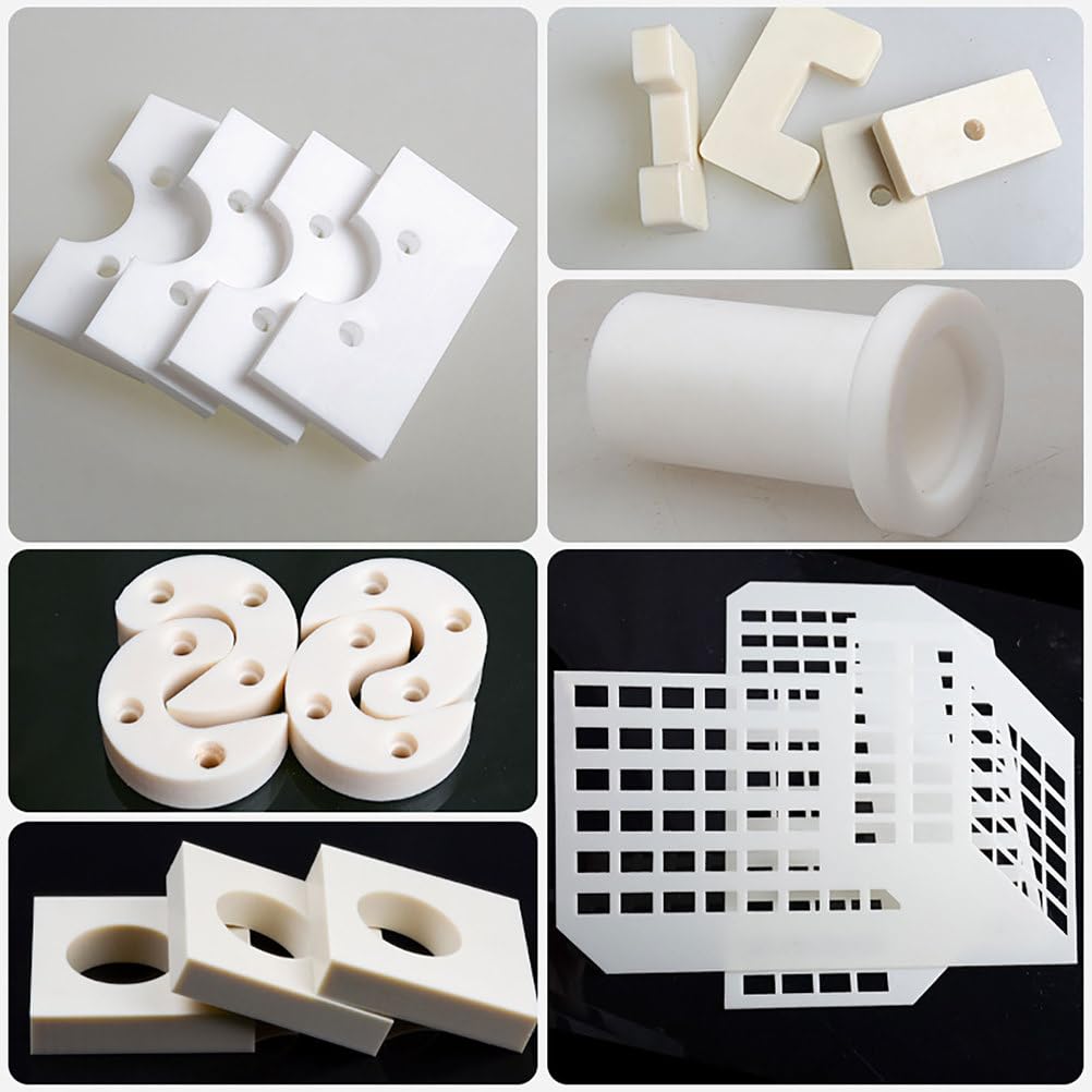Lastra Bianca in PTFE Teflon 0,5–30mm Spessore Pannello Plastica Fluoropolimero Modellabile Resistente al Calore Isolante e Chimicamente Resistente,100mmx100mmx12mm