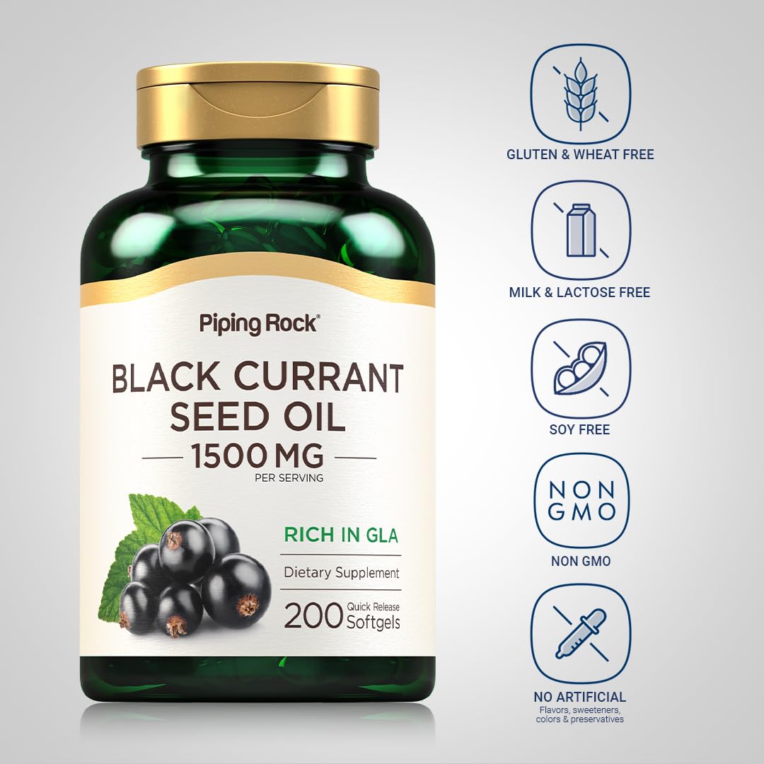 Piping Rock Black Currant Seed Oil Softgel Capsules | 1500mg | 200 Count — Amazon image 3